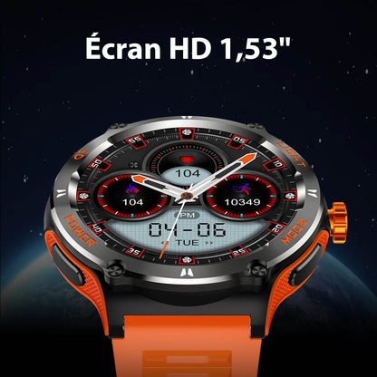 Montre connectée sportive à écran HD avec torche LED et boussole