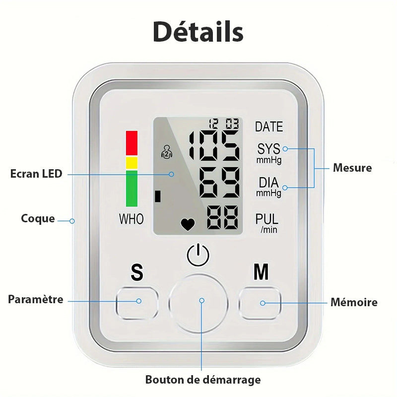 Tensiomètre électronique de bras avec écran digital