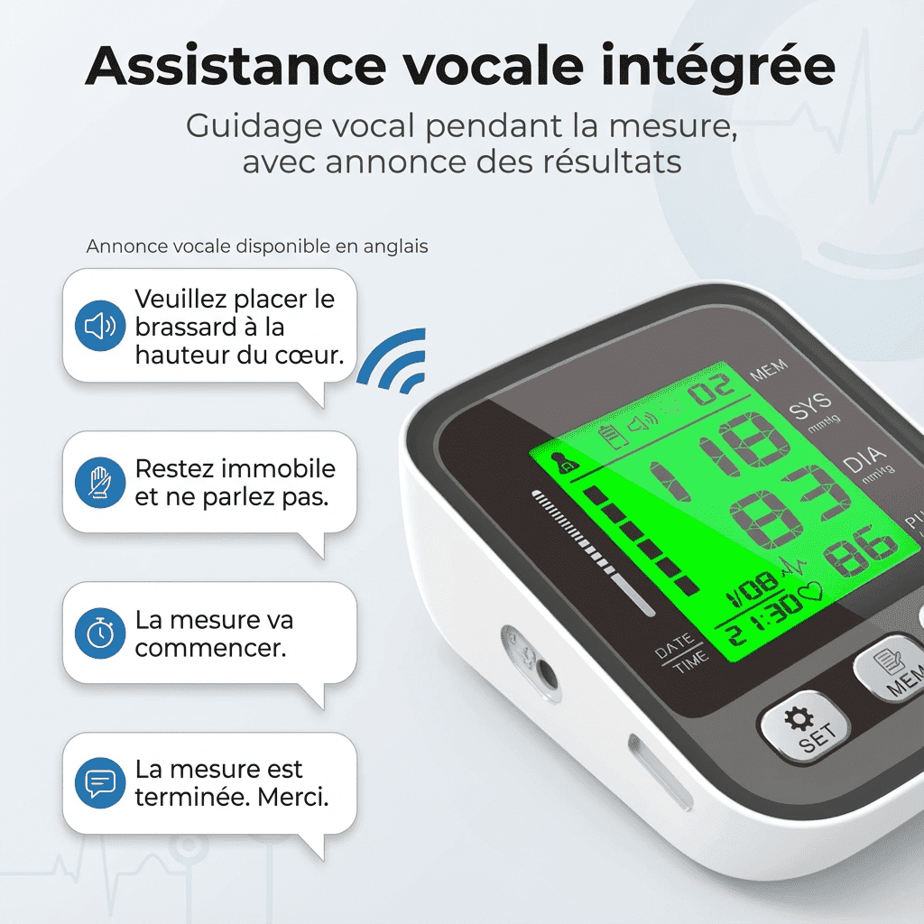 Tensiomètre électronique bras précis et facile d’utilisation