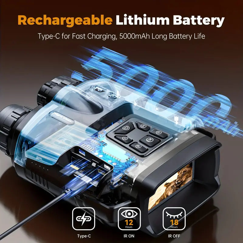 Monoculaire vision nocturne infrarouge 8x zoom avec batterie 5000 mAh