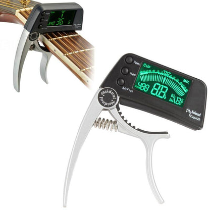 Capodastre réglable avec accordeur intégré pour guitare