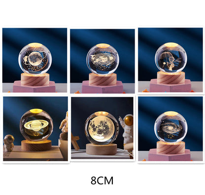 Lampe de nuit décorative en cristal 3D