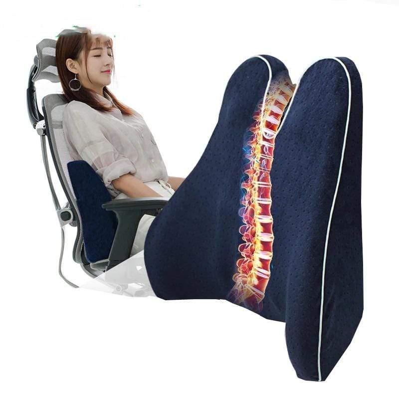 Coussin de confort dorsal ergonomique bleu