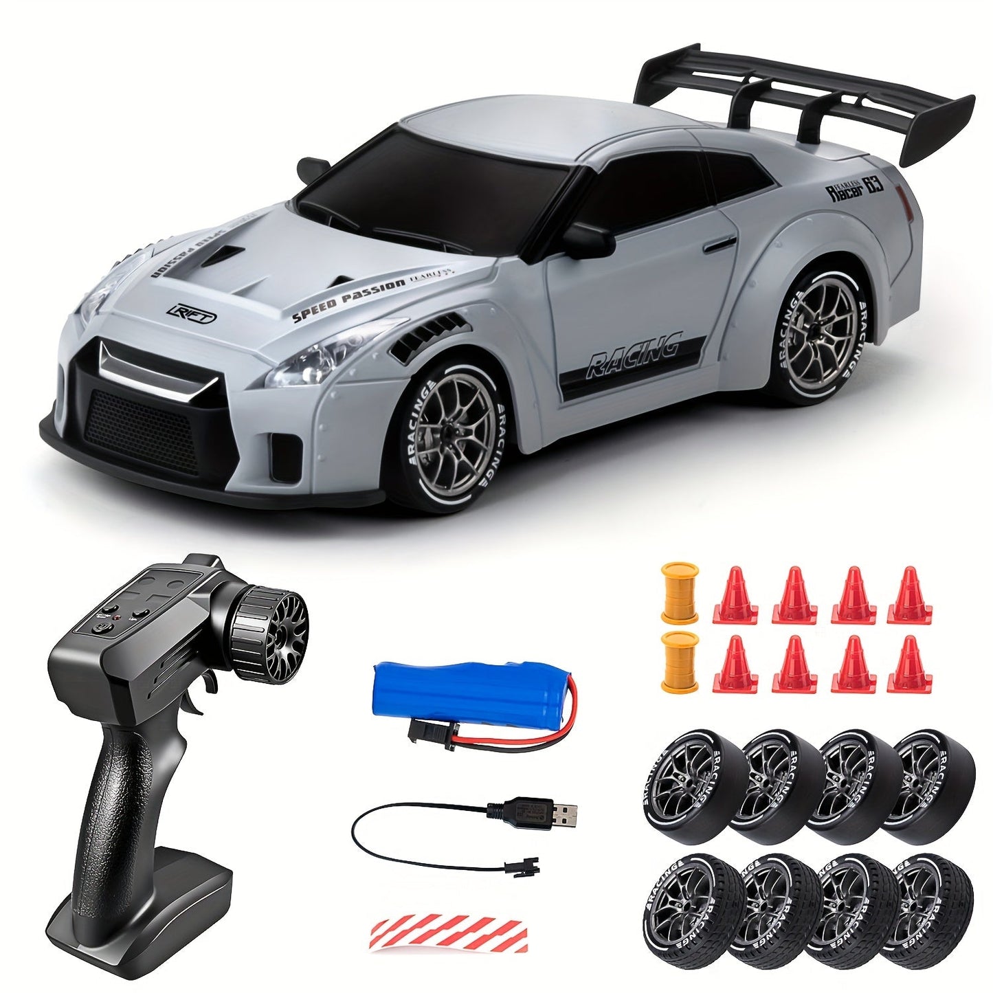 4-Wheel Drive Remote Control Car with LED Lights | Premium Racing Toy for Kids
