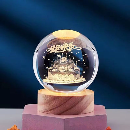 Lampe de nuit décorative en cristal 3D
