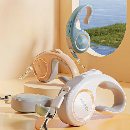 Laisse rétractable automatique à poignée ergonomique