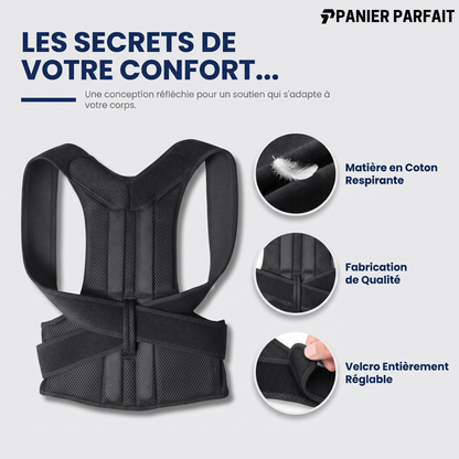 Correcteur de posture avec soutien lombaire intégré ajustable