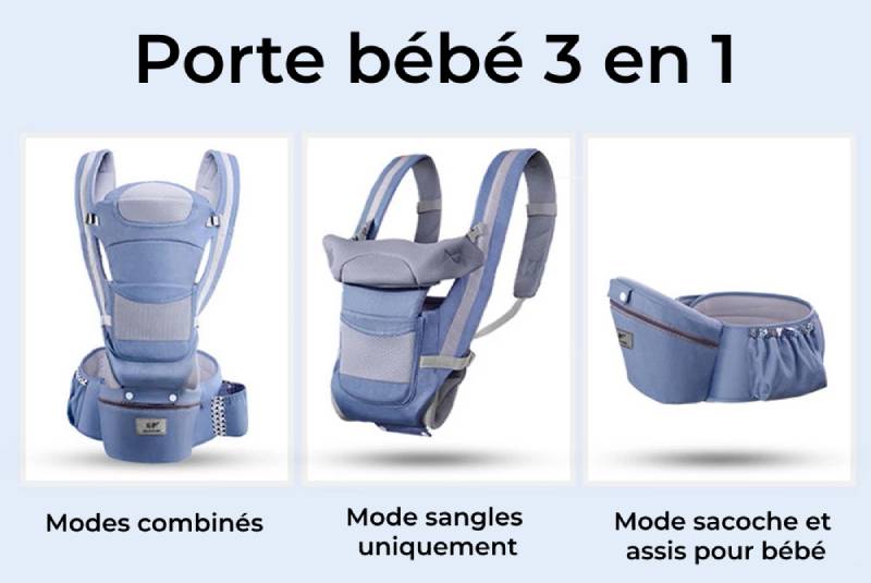 Porte-bébé ergonomique 3-en-1 multifonction