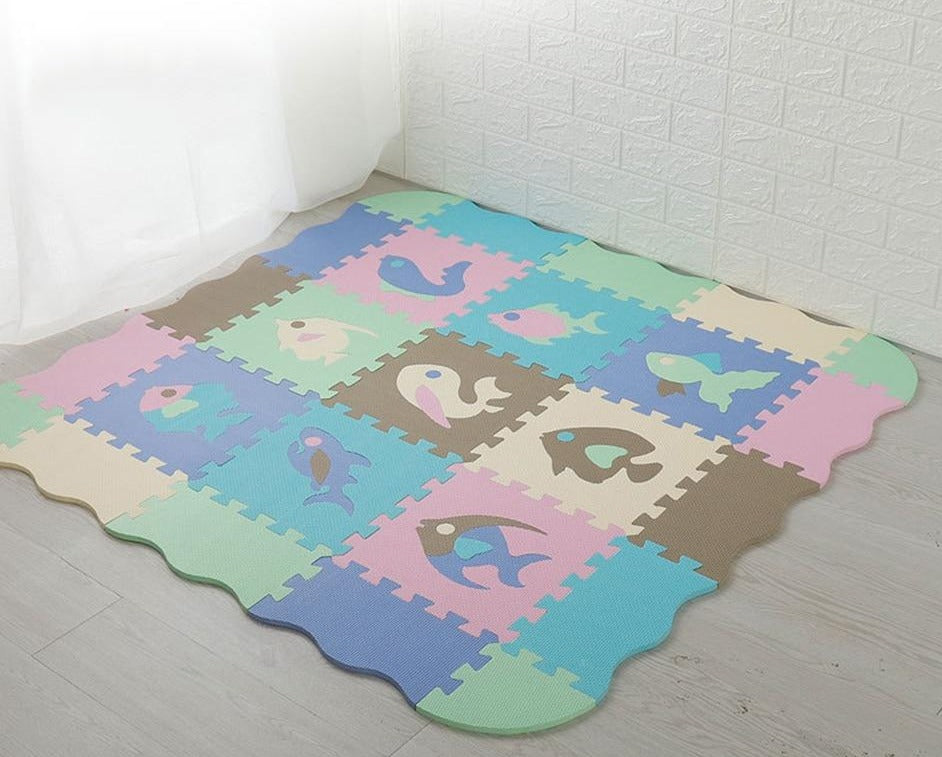 Tapis de jeu puzzle en mousse antidérapant 90x90 cm