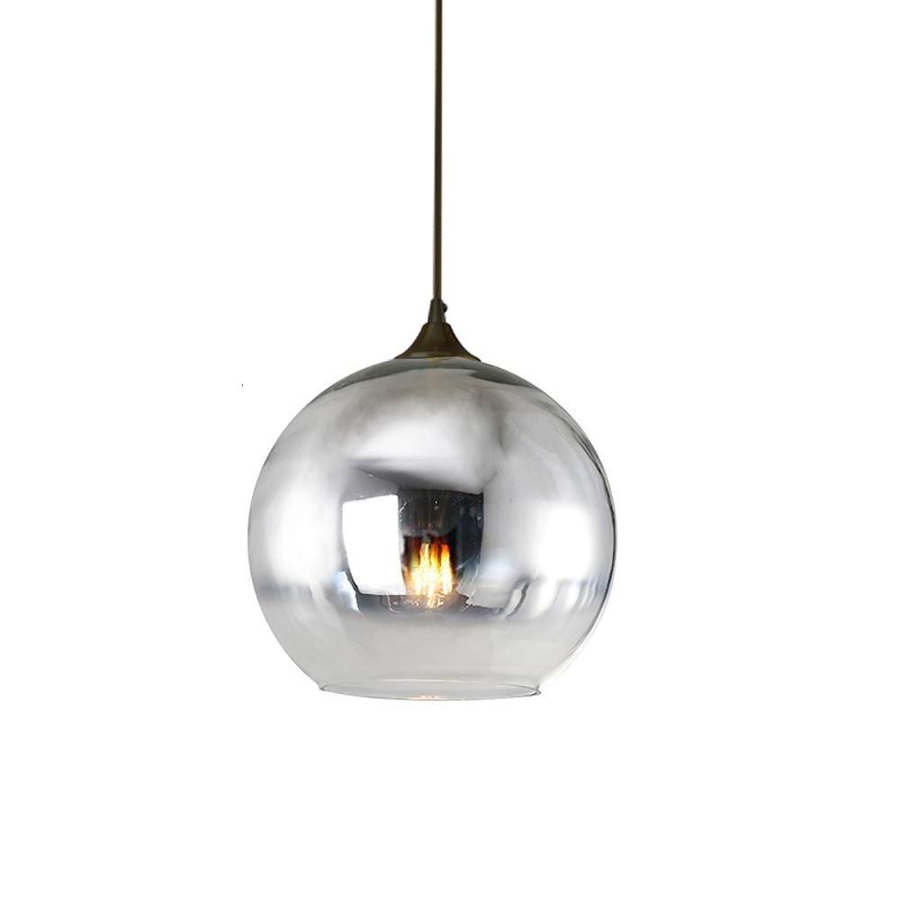 Suspension globe en verre avec éclairage LED moderne